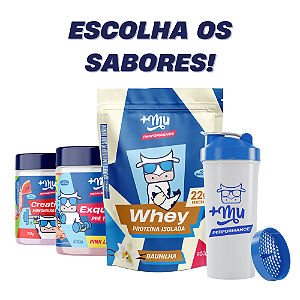 Combo Whey Isolado Refil 900g + Exquenta 500g + Creatina (ESCOLHA OS SABORES) + Coqueteleira