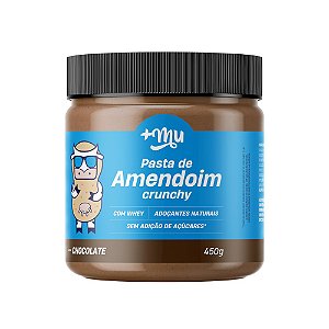 Pasta de Amendoim Crunchy +Mu (com Whey) - Chocolate - 450g