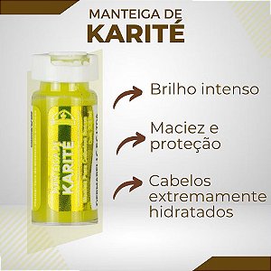 Ampola de Manteiga de Karité Dermabel para cabelos crespos e ressecados c/ 12 undades