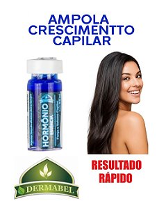 Ampola Essência Hormônio - Crescimento Rápido e Força aos Cabelos - Kit com 12 Ampolas Dermabel