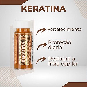 Ampola Keratina (Queratina) - Reconstrução Capilar e Maciez Profunda - Kit com 12 ampolas Dermabel