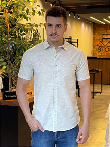 Camisa Casual Acostamento MC Natural C/ Caramelo