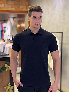 Camisa Polo Calvin Klein Slim Fit Básica Preta