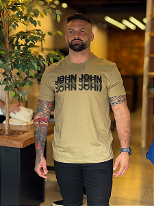 Camiseta John john RG Repeat Taupe Bege Escuro