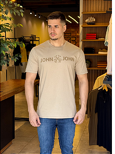 Camiseta John John Logo Bege Claro