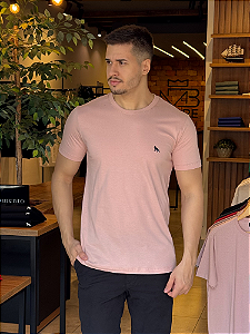 Camiseta Acostamento Básica Rosa Chá