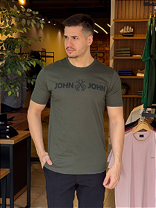 Camiseta John John Logo Verde Militar