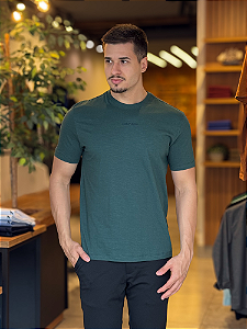 Camiseta Calvin Klein Flame Institucional Verde Escuro