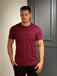 Camiseta Acostamento Casual Bordo Sangria