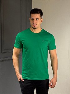 Camiseta Tommy Hilfiger Logo Básica Cotton Verde