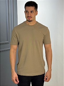 Camiseta Calvin Klein Piquet Borrach Caqui Médio