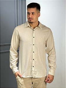 Camisa Acostamento Casual Linho ML Natural