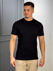 Camiseta Acostamento Básica Malha Pima Preta