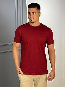 Camiseta Acostamento Básica Malha Pima Bordo