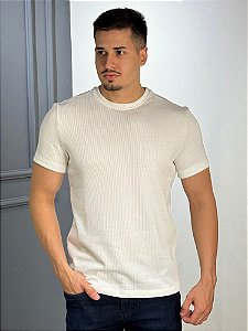 Camiseta Calvin Klein Malha Tricot  off white