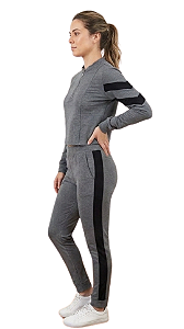 CONJUNTO MOLETINHO CINZA COM PRETO