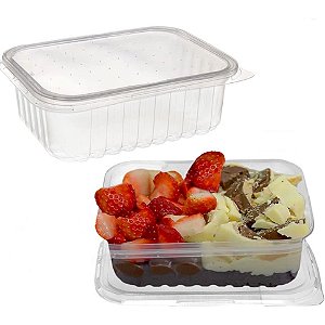 Pote Retangular 500ML com Tampa