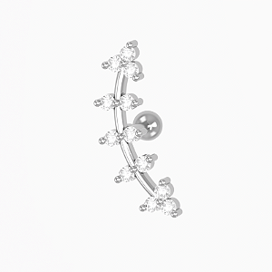 Piercing Tragus Cluster Prata 925
