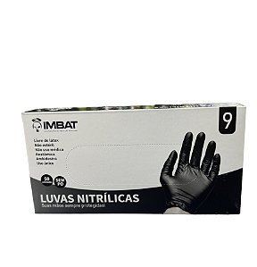 LUVA NITRILICA PRETA G - 50un