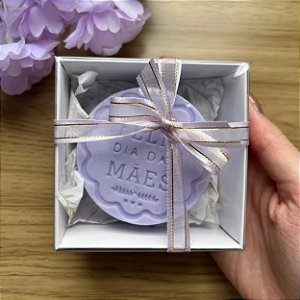 Sabonete "feliz dia das mães" na caixinha - Lavanda Francesa