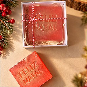 Sabonete Feliz Natal na caixinha - Maçã e Canela