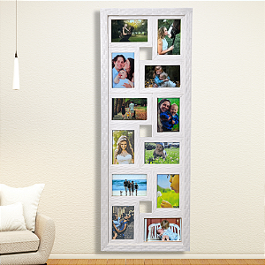 Painel de 12 Fotos 10x15 com Vidro Quadro de Fotos Para Sala e Parede