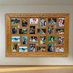 Quadro Para 24 Fotos 10x15 Com Vidro Parede Sala Mural