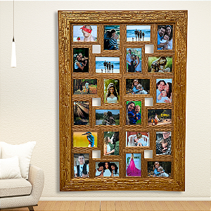Quadro Para 24 Fotos 10x15 Com Vidro Parede Sala Painel