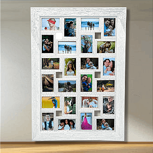 Quadro Para 24 Fotos 10x15 Com Vidro Parede Sala Painel