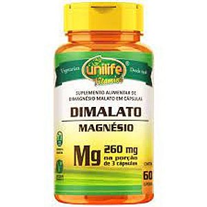 DIMALATO MAGNÉSIO Mg contém 60 cápsulas 260mg porção de 3 cápsulas