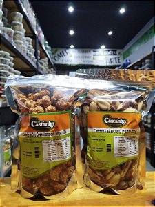COMBO IRRESISTIVEL:CASTANHA DO BRASIL (PARÁ) + CASTANHA DE CAJU CARAMELIZADA(a caramelizada será enviada com coco ou com gergelim , conforme disponibilidade em estoque)