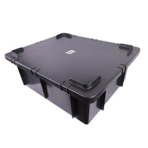 Caixa Organizadoras plástica com tampa 15 Litros Cor:Preto