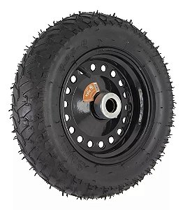 Roda Pneumática Para Carrinho 325-8 Com Rolamento gaiola (rolete) eixo de 1"
