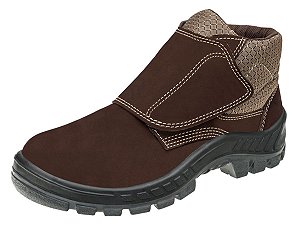 BOTA BOTINA DE SEGURANÇA MARLUVAS 50B26 VELCRO NOBUCK MARROM CAFÉ BICO DE PVC - CA 43273