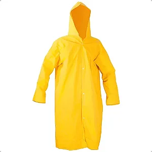 CAPA DE CHUVA AMARELA EM PVC SINTÉTICA