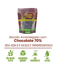 Biscoito Amanteigado com Chocolate 70% - Donna Asta - 150g