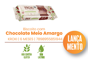 Biscoito KROKI com Chocolate Meio Amargo - 125g