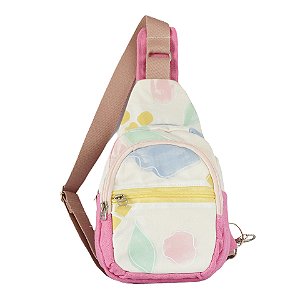 Bolsa Peitoral ATHENA - Branca Floral