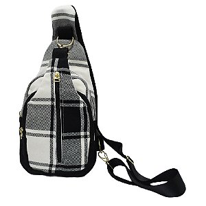 Bolsa Transversal ARTEMIS - Xadrez Preto