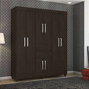 Guarda-Roupa Casal Munique 8 Portas Ébano Touch – Espaço, Organização e Elegância!