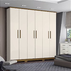 Guarda-Roupa Casal Cover 6 Portas 3 Gavetas – Organização e Sofisticação!