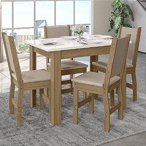 Conjunto de Mesa de Cozinha com 4 Cadeiras Bellagio – Sofisticação, Conforto e Qualidade para Seu Lar!