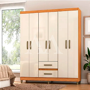 Guarda-Roupa Fellicci Coimbra 6 Portas 2 Gavetas – Sofisticação, Espaço e Praticidade no Seu Quarto!