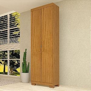 Armário Multiuso Iris com 2 Portas e Chave Cinamomo/Off White