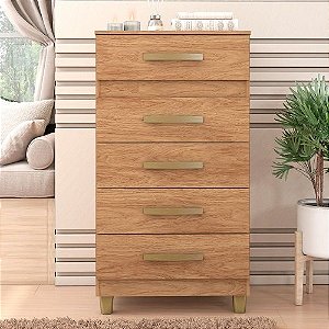 Cômoda Malta 5 Gavetas Mel - Felicci