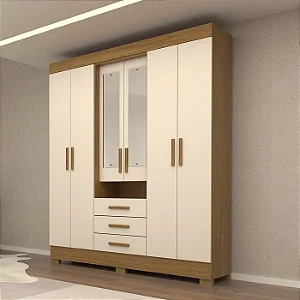 [Guarda-Roupa Débora Capelinha 6 Portas com Espelho – 100% MDF