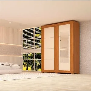 Guarda-Roupa Helena 2 Portas de Correr com Espelho | ACP Móveis