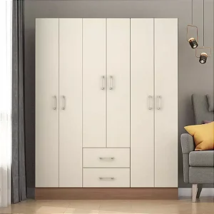 Roupeiro Jamaica 6 Portas 2 Gavetas – Cinamomo/Off White | Fellicci