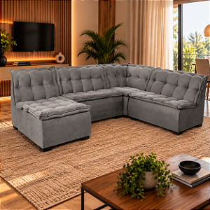 Sofá de Canto Zeus – Black Soft Estofados