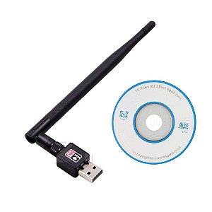 Adaptador Receptor Wireless 802 Usb Wifi Antena Long Sem Driver
